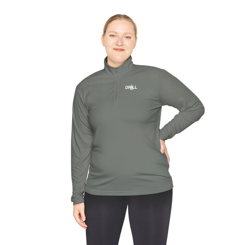White DRILL Logo - Quarter-Zip Pullover