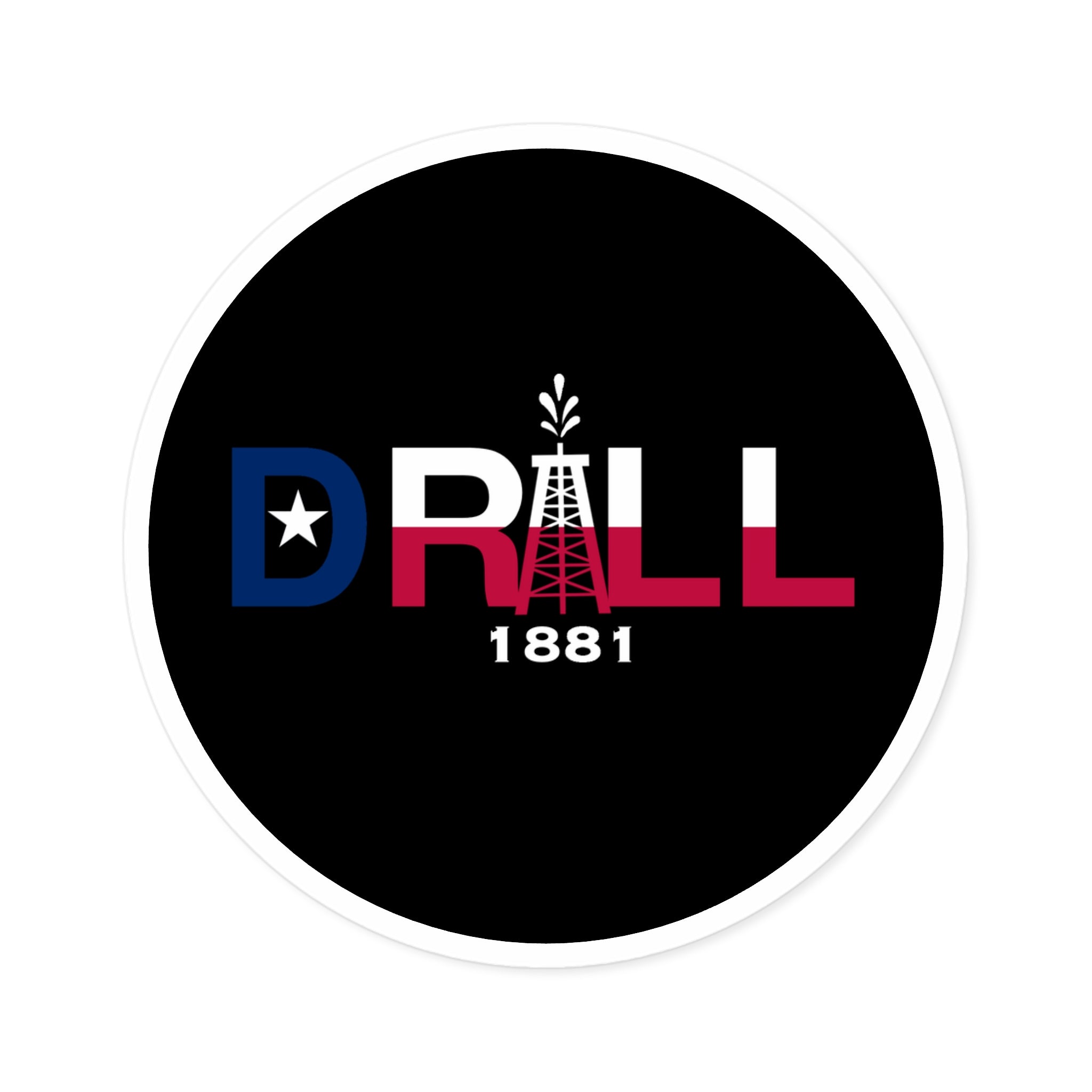 Texas Drill Logo — Oilfield Hard Hat or Truck Decal