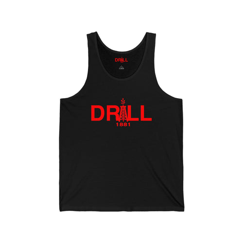 Drill 1881 Unisex Jersey Tank - Red Logo