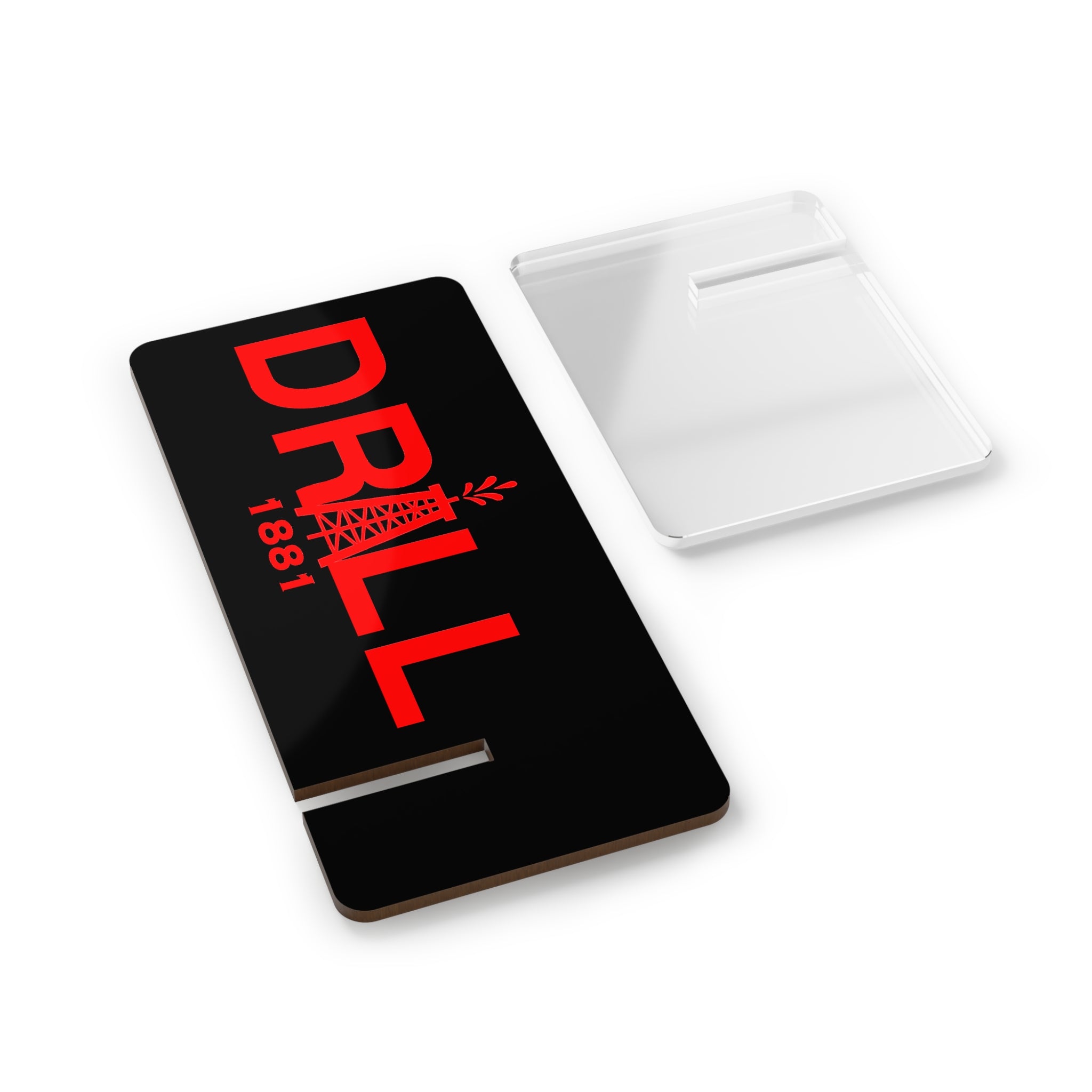 Phone Stand — Black 'DRILL 1881' Mobile Display Stand