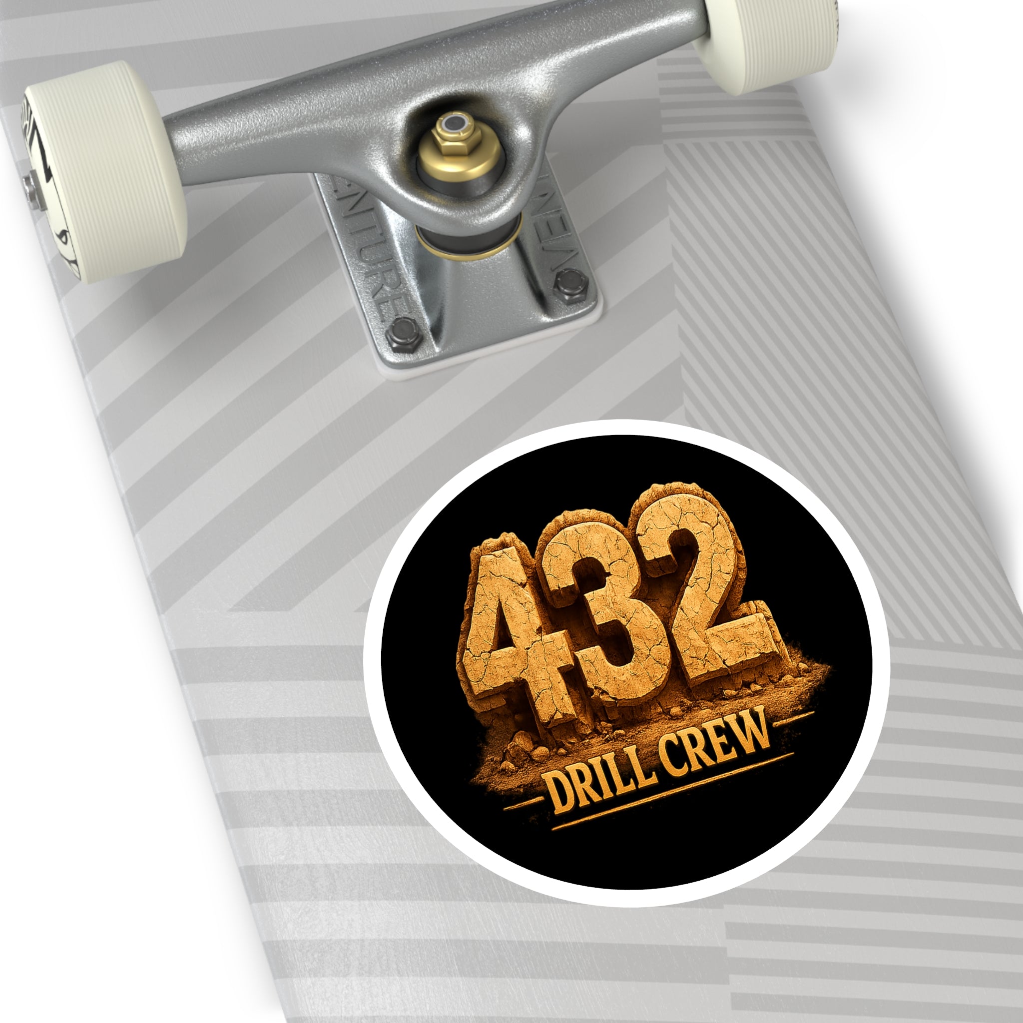 432 Drill Crew Round Sticker — Oilfield Hard Hat or Truck Decal