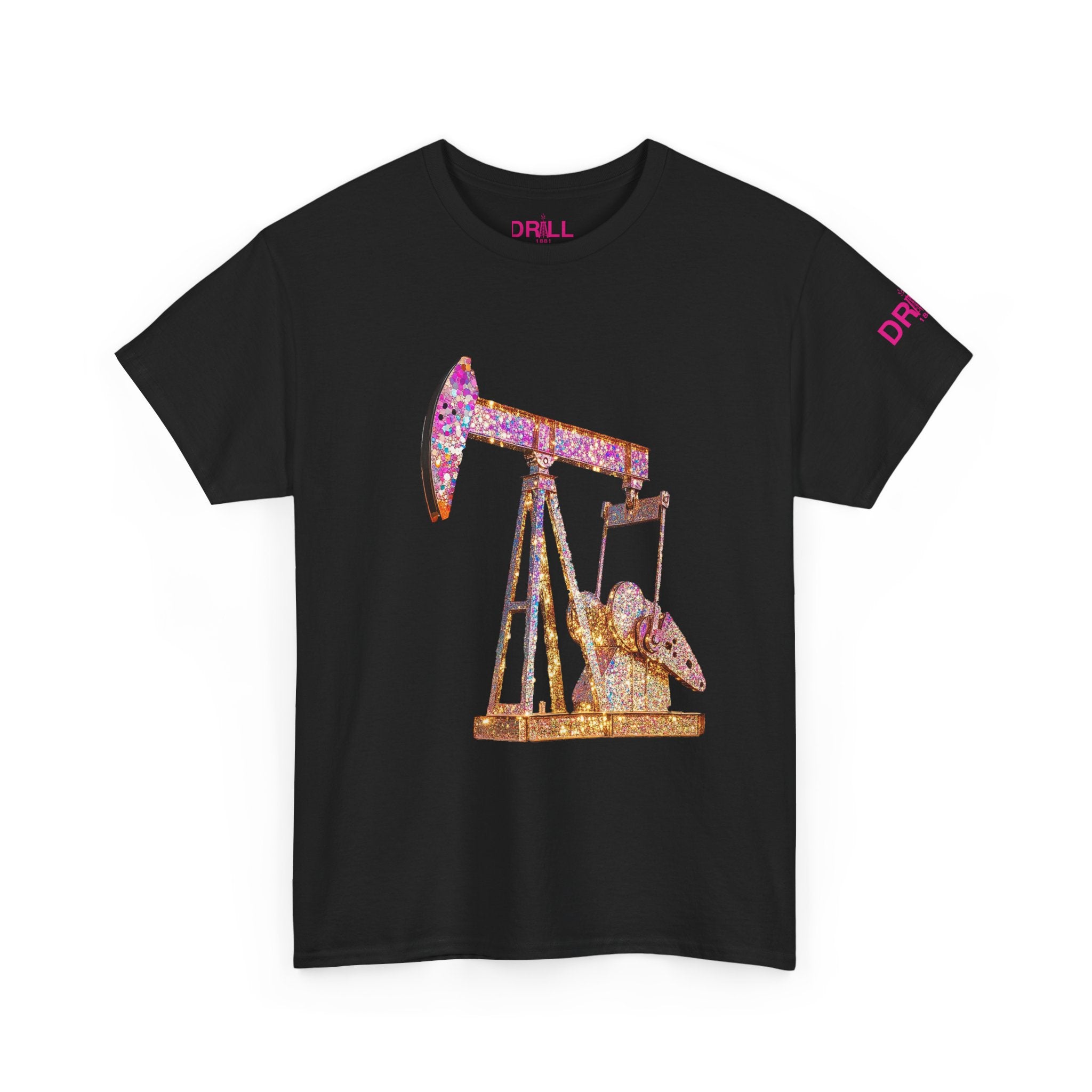 Glitter Pumpjack Front - Black - SS - T-Shirt