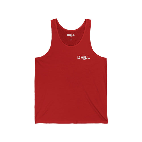 Drill 1881 Unisex Jersey Tank - Small White Logo