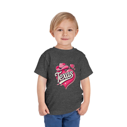 Texas Love Toddler Short Sleeve Tee - Cute Western Heart Design