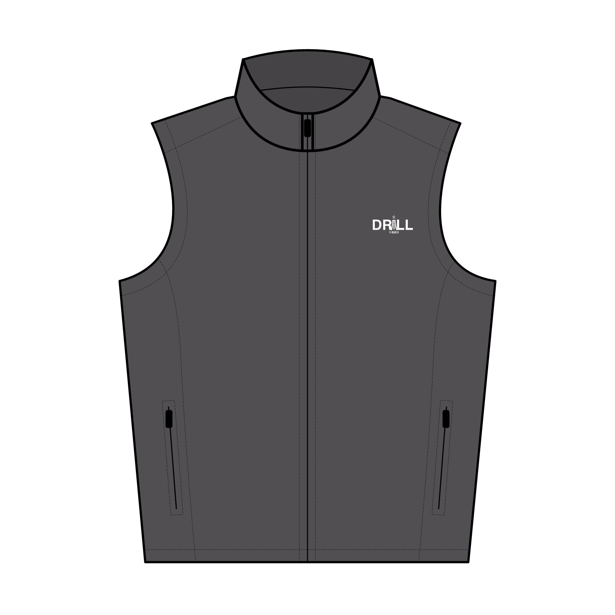 Embroidered White DRILL Logo - Soft Shell Vest Men's Lightweight Workwear