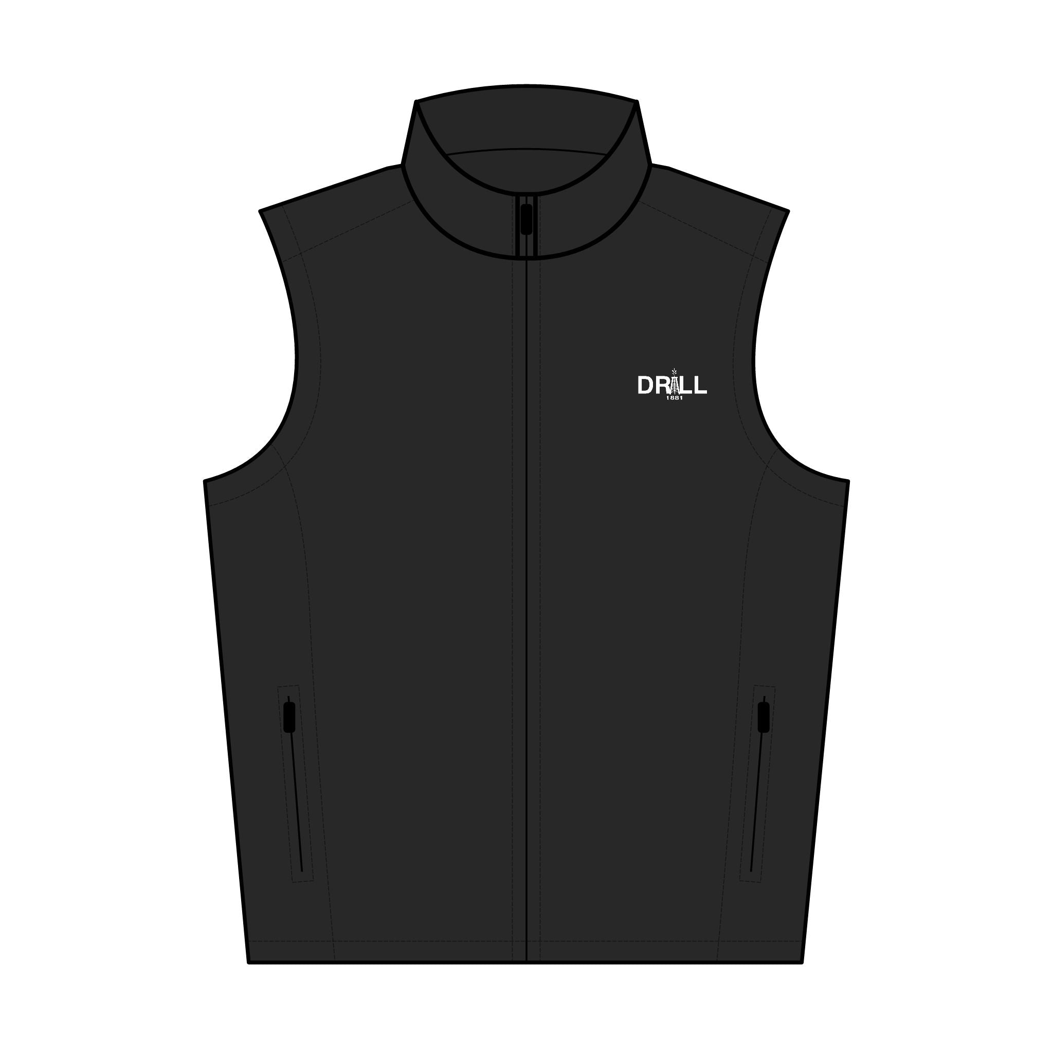 Embroidered White DRILL Logo - Soft Shell Vest Men's Lightweight Workwear