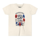 250 Birthday Flower Youth  Kids Tee – United States 1776–2026 Patriotic Design