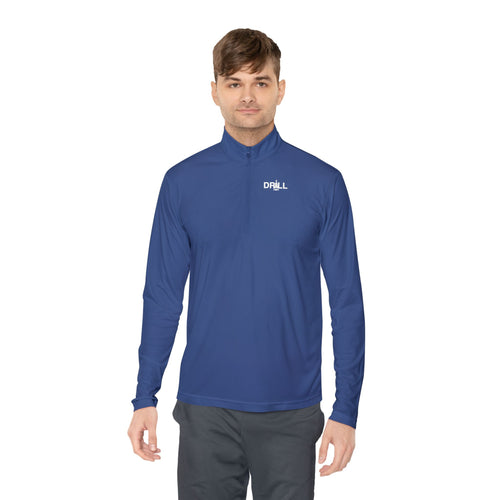 White DRILL Logo - Quarter-Zip Pullover