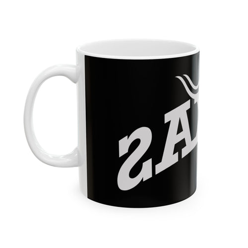 Texas Longhorn Ceramics Mug, Custom Coffee Cup, Gift for Texas Fans, Sports Fan Mug, Unique Kitchen Decor