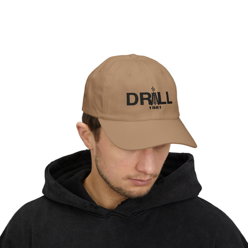 Drill 1881 Classic Dad Cap - Vintage Style Adjustable White Hat