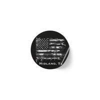 Old Glory Midland - Round Sticker Label Rolls