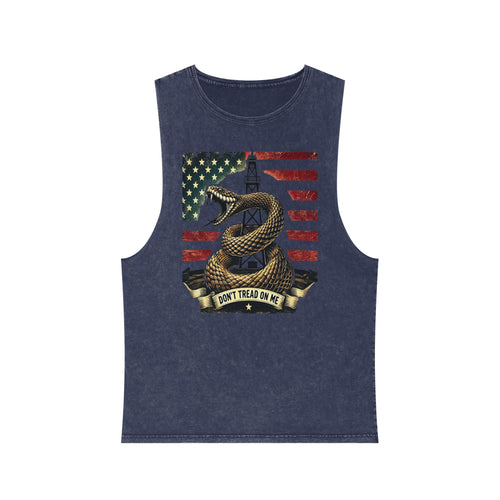 Don't Tread on Me Stonewash Tank Top - Patriotic Unisex Apparel