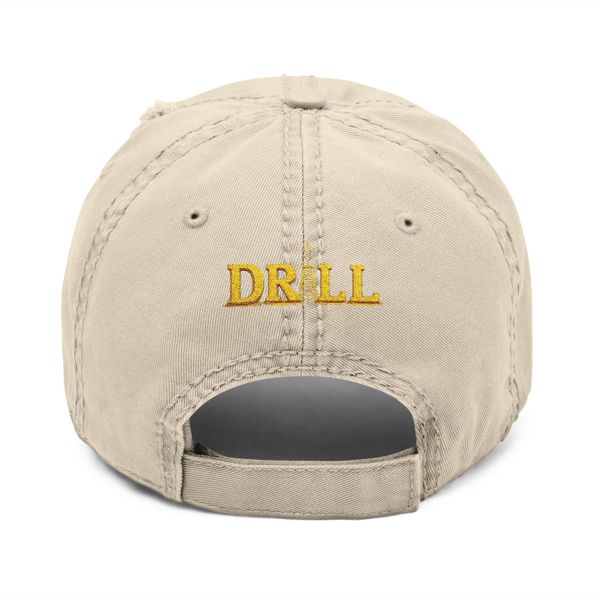432 Drill Crew Distressed Hat with Embroidery