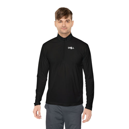 White DRILL Logo - Quarter-Zip Pullover