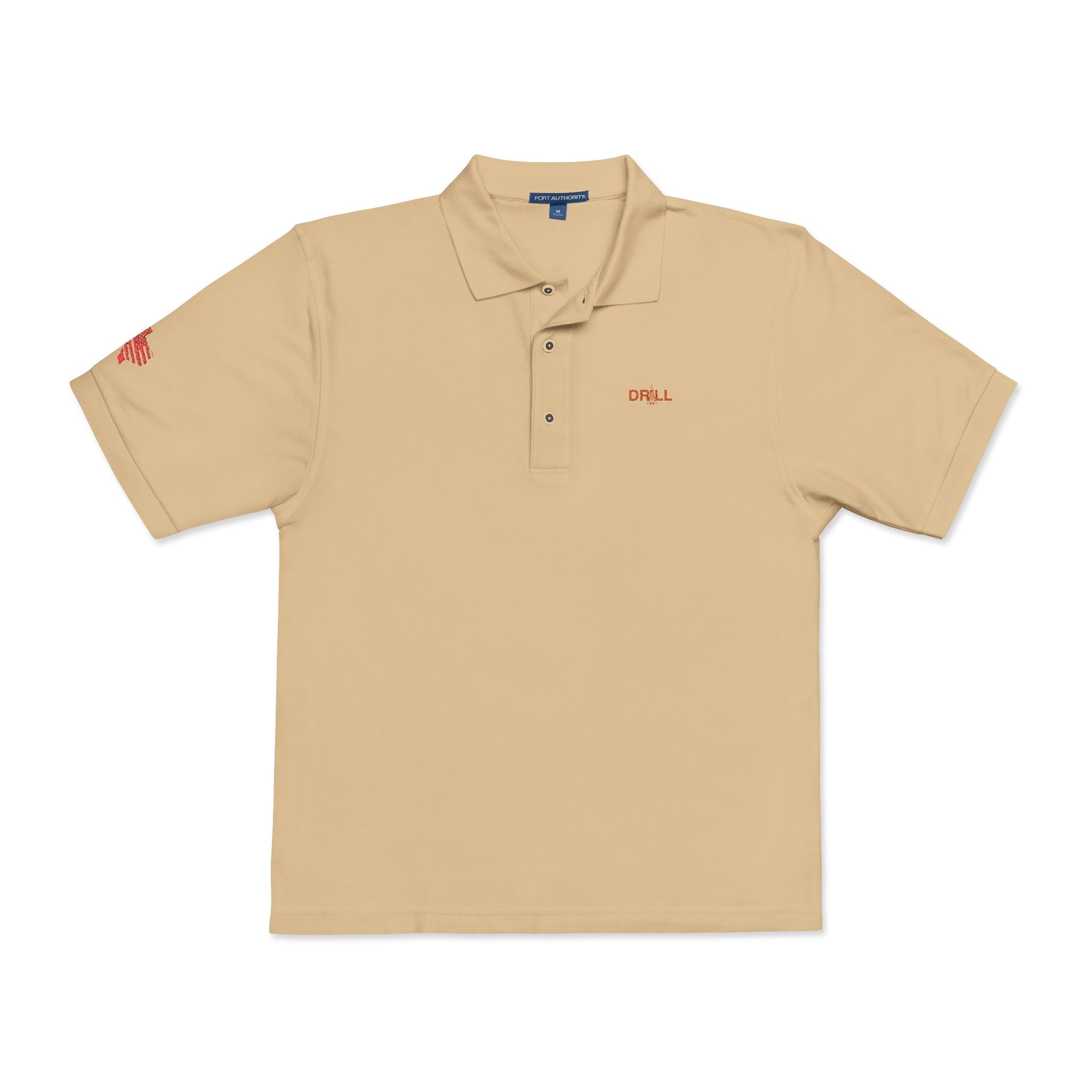 Embroidered Red Drill Logo — Executive Polo
