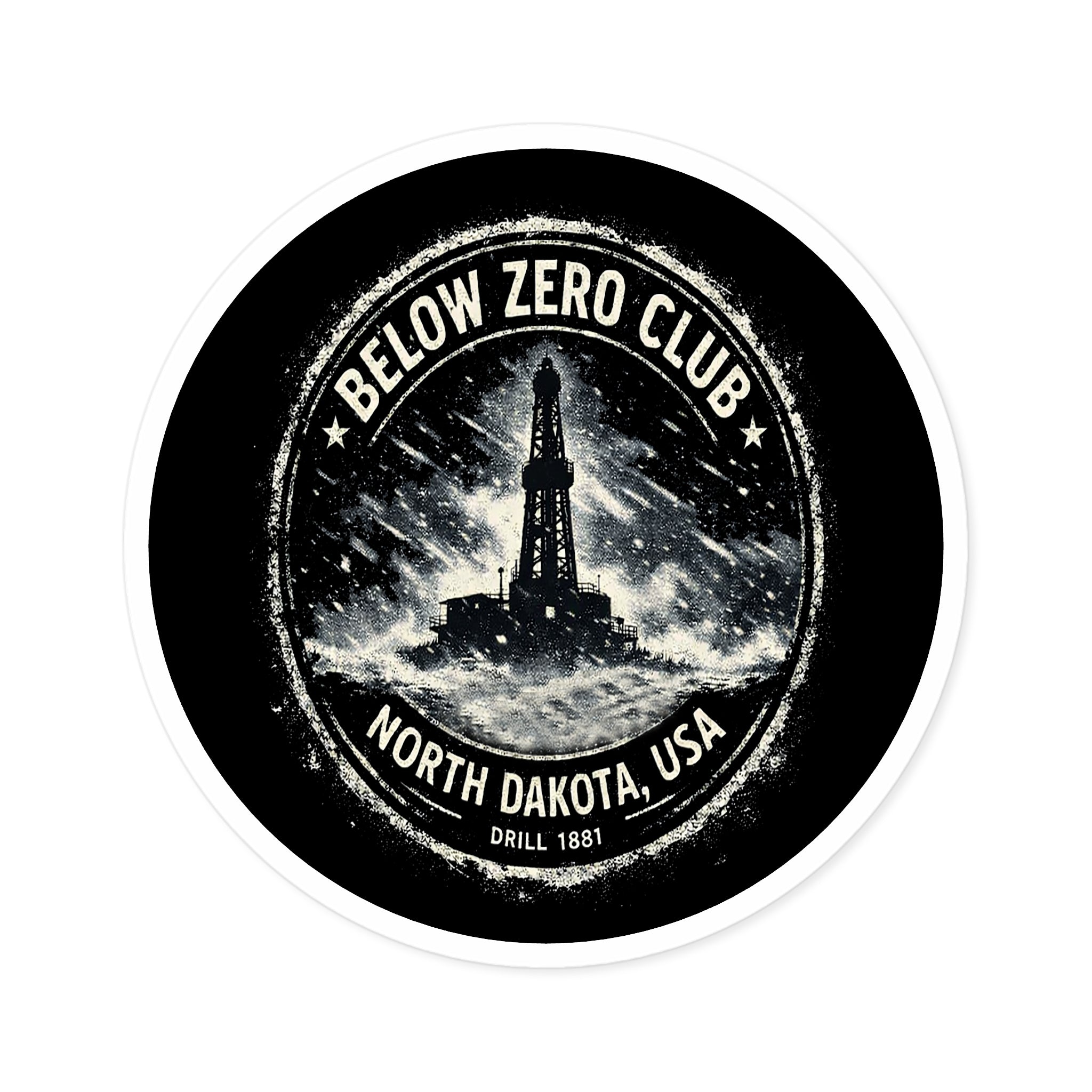 Below Zero Club — Oilfield Hard Hat or Truck Decal