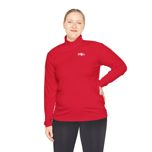 White DRILL Logo - Quarter-Zip Pullover