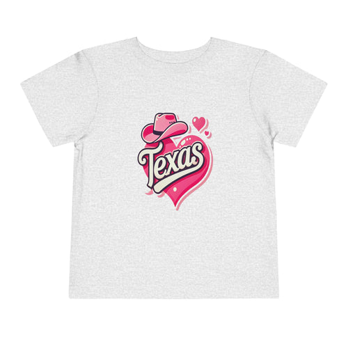 Texas Love Toddler Short Sleeve Tee - Cute Western Heart Design