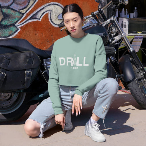 Drill Basic White Logo - Women's Cropped Sweatshirt