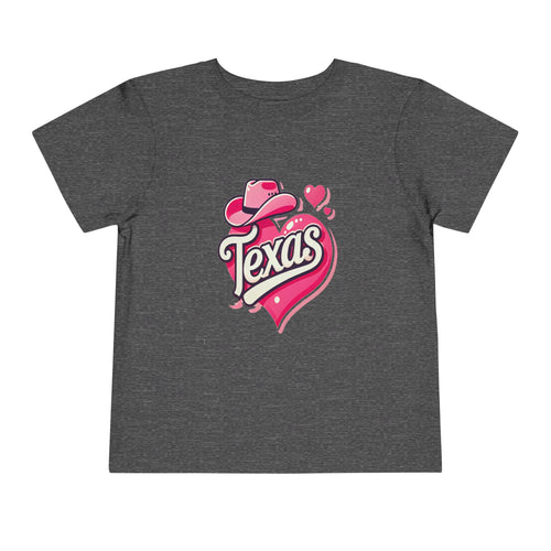 Texas Love Toddler Short Sleeve Tee - Cute Western Heart Design