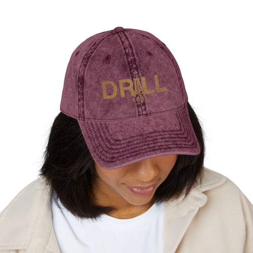 Vintage Embroidered Cap - DRILL 1987, Retro Hat, Adjustable Baseball Cap, Gift for Him, Outdoor Accessories, Fashion Statement