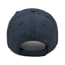 Distressed Dad Hat with 'DRILL Shield' Embroidery - Casual Style