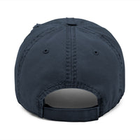 Distressed Dad Hat with 'DRILL Shield' Embroidery - Casual Style