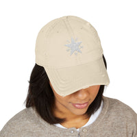 Texas Star White -  Distressed Hat with 'DRILL' Embroidery