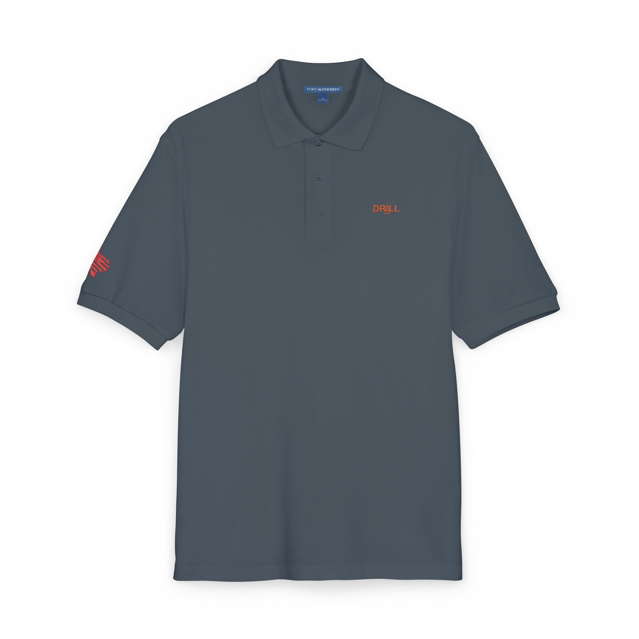 Embroidered Red Drill Logo — Executive Polo