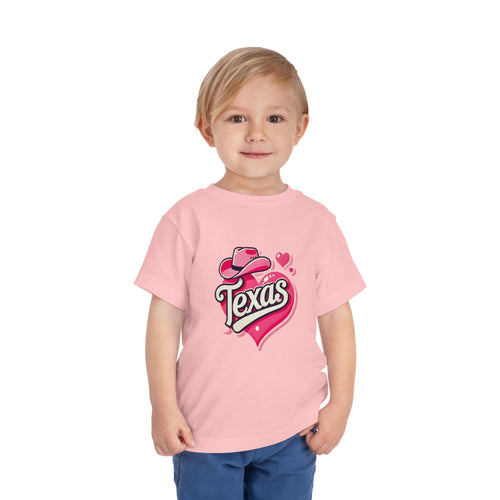Texas Love Toddler Short Sleeve Tee - Cute Western Heart Design