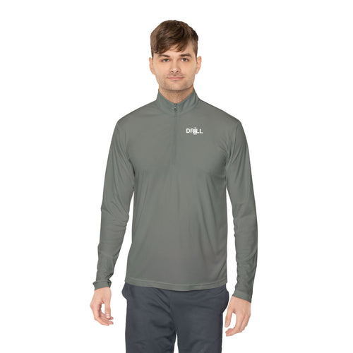 White DRILL Logo - Quarter-Zip Pullover