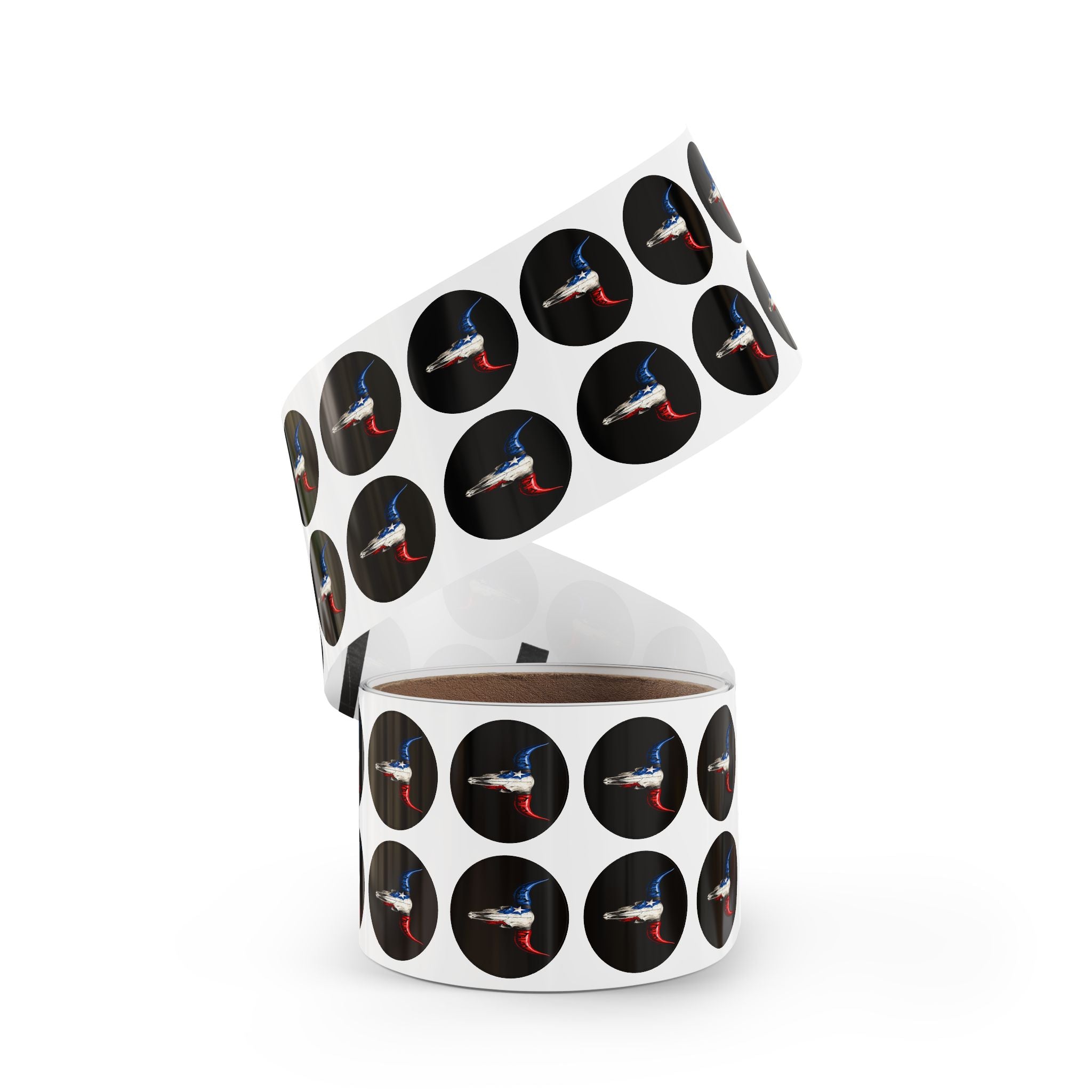 Texas Longhorn - Round Sticker Label Rolls