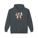 Tis the Season, Cute Ghosts Holiday Hoodie, Cozy Fleece Sweater for Halloween, Fall Festivity Clothing, Unisex Pullover