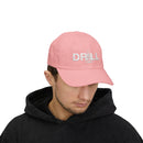 Drill 1881 Classic Dad Cap White Logo - Vintage Style Adjustable White Hat