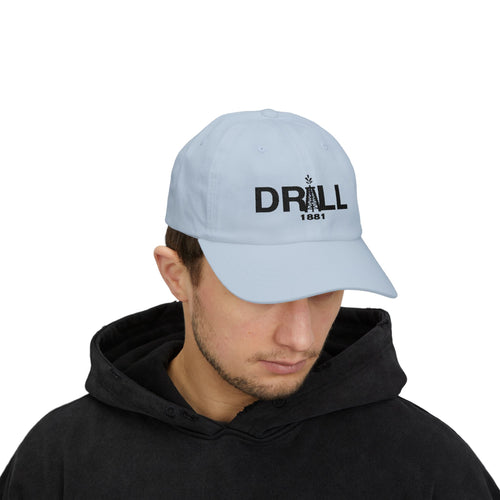 Drill 1881 Classic Dad Cap - Vintage Style Adjustable White Hat
