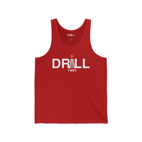 Drill 1881 Unisex Jersey Tank - Small White Logo