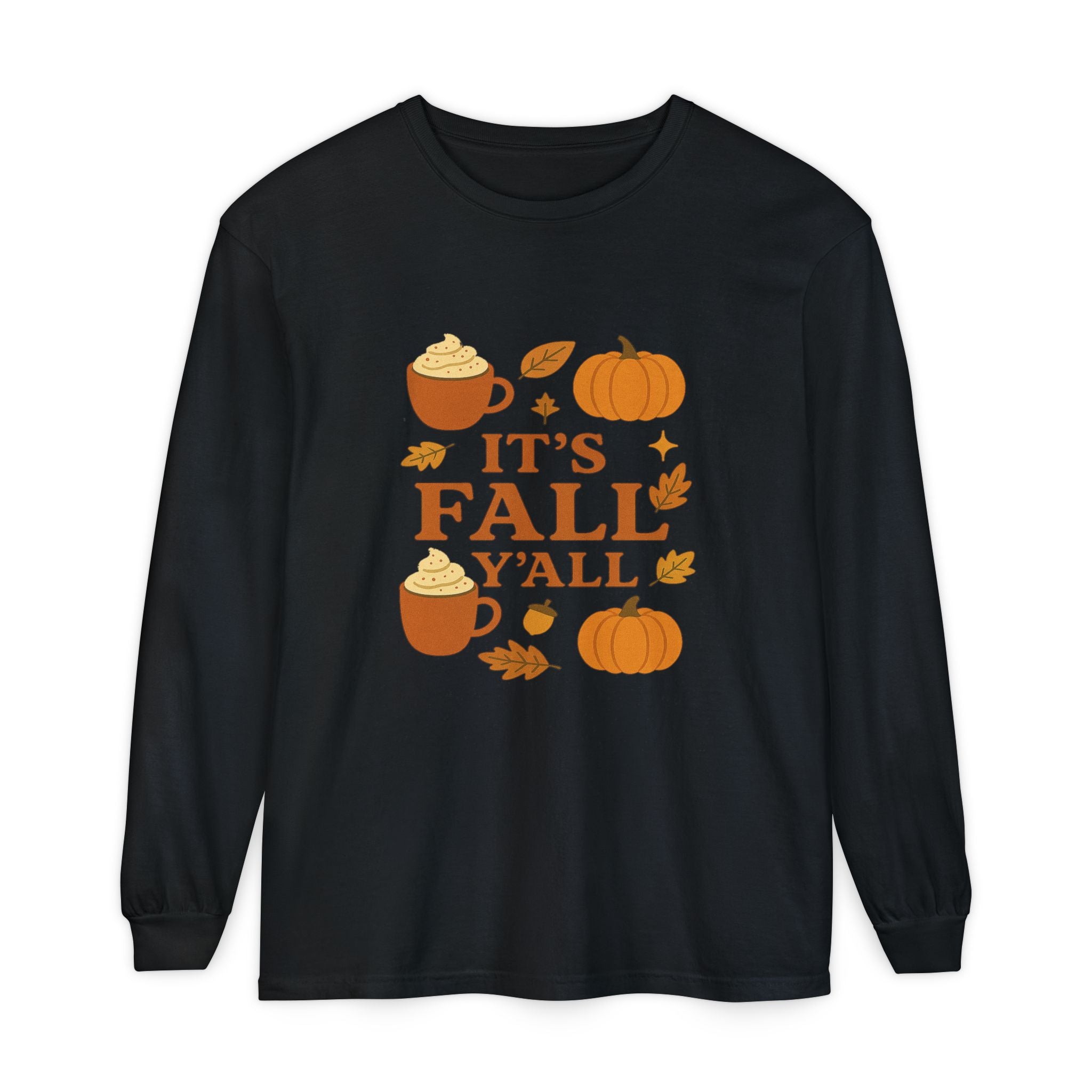 Fall-Themed Long Sleeve T-Shirt, Autumn Apparel, Unisex, Perfect for Pumpkin Spice Lovers