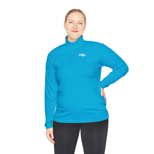 White DRILL Logo - Quarter-Zip Pullover