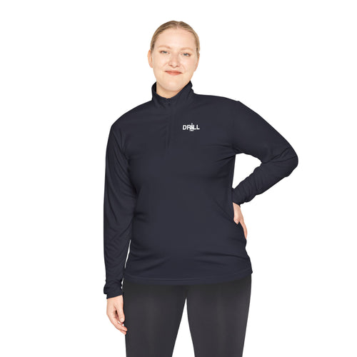 White DRILL Logo - Quarter-Zip Pullover