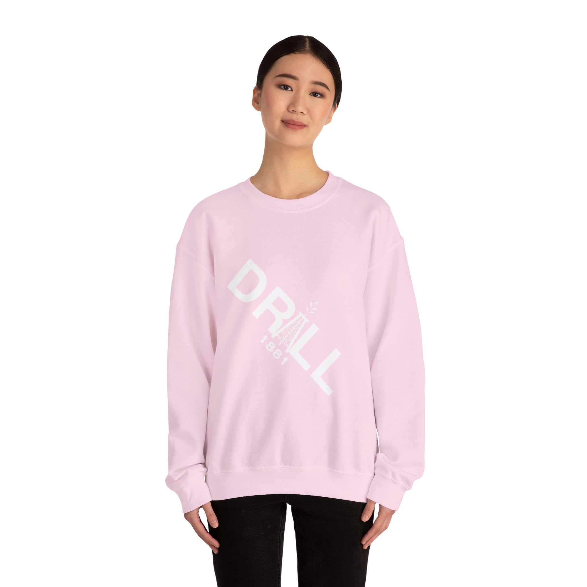 White Drill Logo Angled - Crewneck Sweatshirt