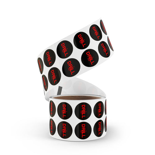 DRILL Red - Round Sticker Label Rolls