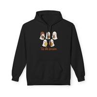 Tis the Season, Cute Ghosts Holiday Hoodie, Cozy Fleece Sweater for Halloween, Fall Festivity Clothing, Unisex Pullover