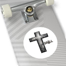 Stone Cross Round Sticker — Oilfield Hard Hat or Truck Decal