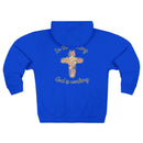 God is Working Hoodie, Floral Cross Zip Hoodie, Inspirational Hoodie, Faith-Based Gifts