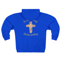 God is Working Hoodie, Floral Cross Zip Hoodie, Inspirational Hoodie, Faith-Based Gifts