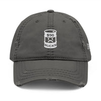 $50 Oil Distressed Hat with 'DRILL' Embroidery