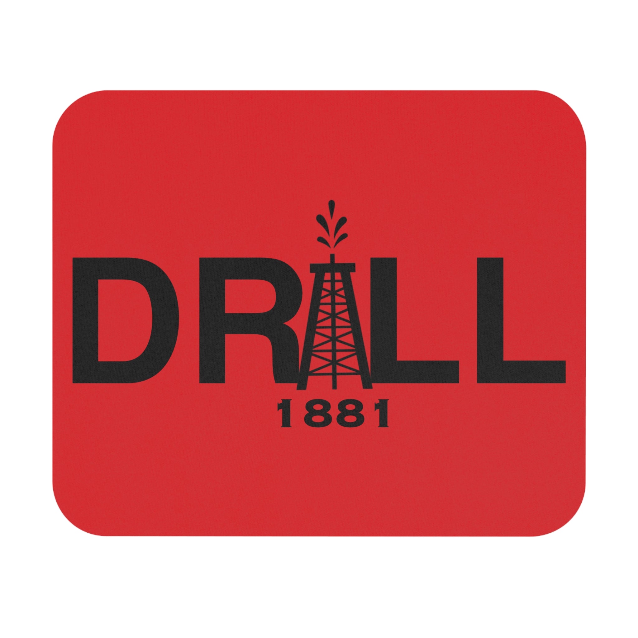 Mouse Pad — DRILL Black on Red