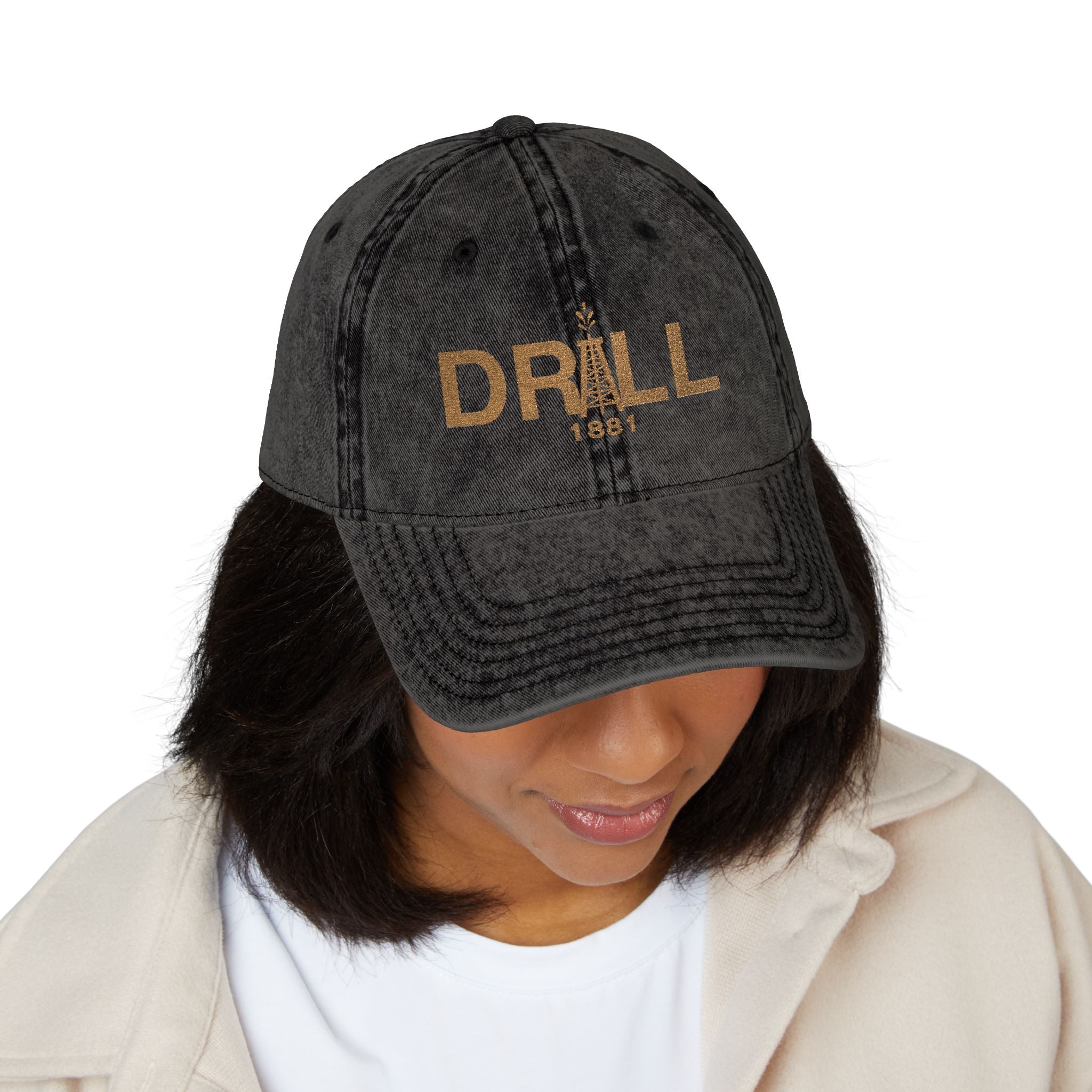 Vintage Embroidered Cap - DRILL 1987, Retro Hat, Adjustable Baseball Cap, Gift for Him, Outdoor Accessories, Fashion Statement