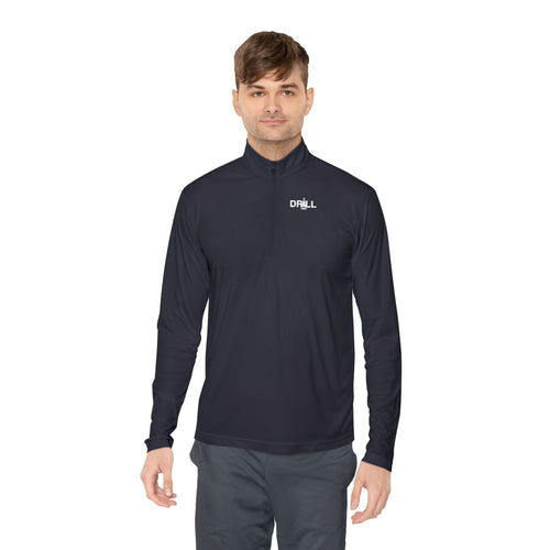 White DRILL Logo - Quarter-Zip Pullover
