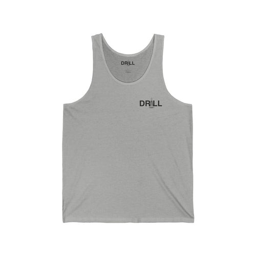 Drill 1881 Unisex Jersey Tank - Small Black Logo